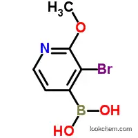 Molecular Structure of 1072946-00-9 ((3-Bromo-2-methoxypyridin-4-yl)boronic acid)